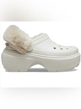 Crocs Classic Platform Lined Clogs – Bone/Cream – Women’s 6